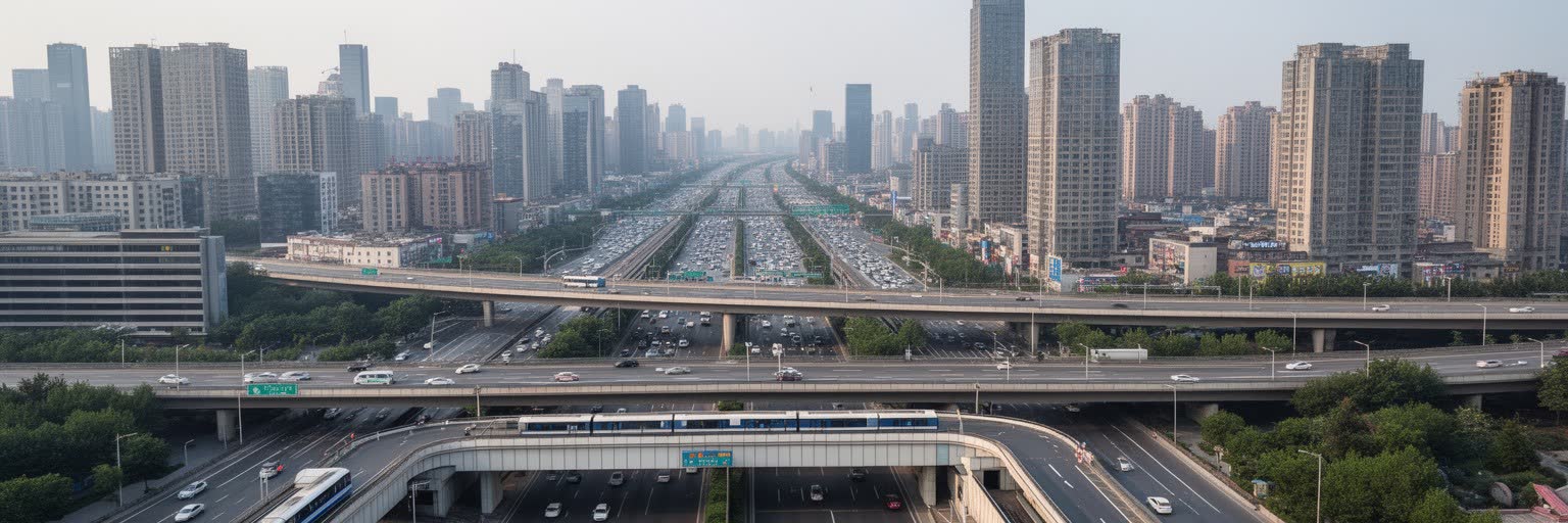 北京の環状道路と物流を表す画像