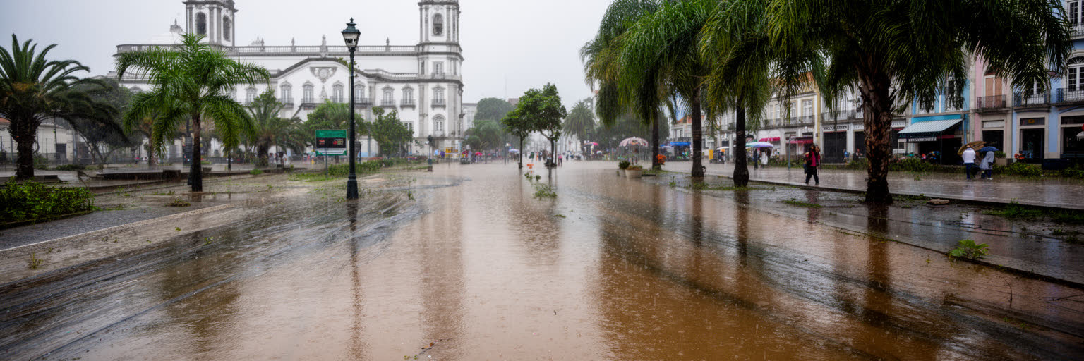 ベレンの雨と浸水リスクを表す画像