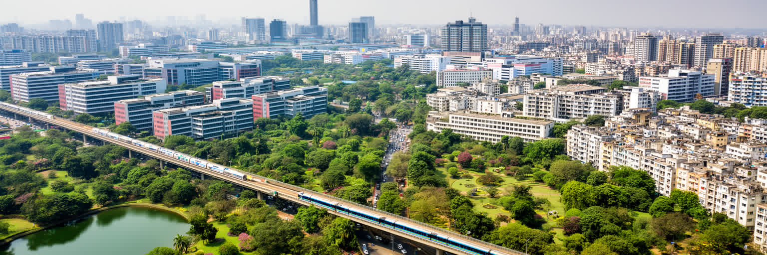 ベンガルールを世界都市として読むための都市景観を表す画像