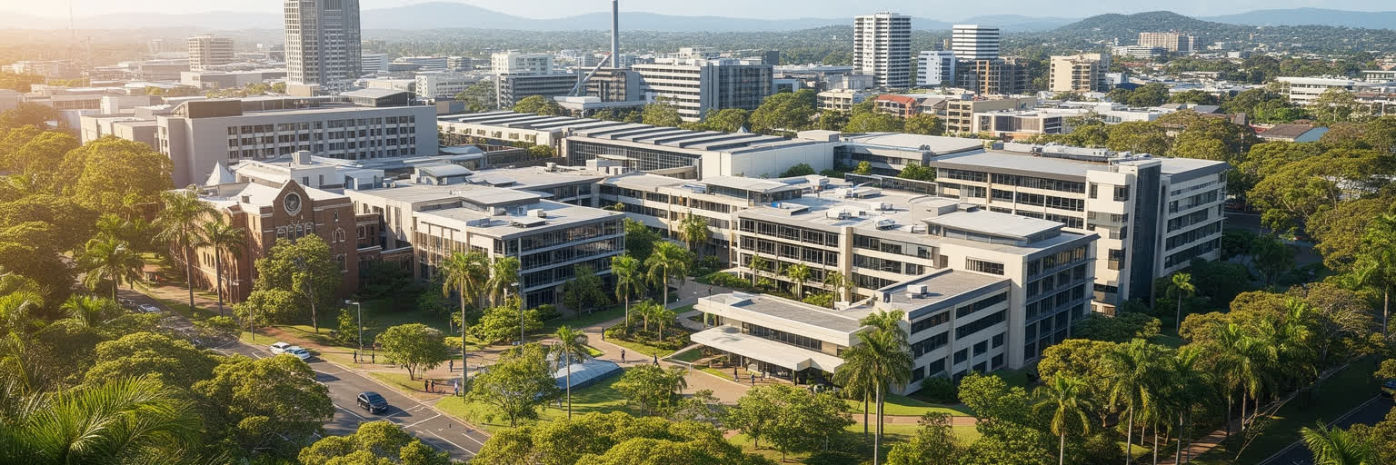 大学、病院、研究施設、オフィス、建設現場が集まるブリスベンの産業と教育