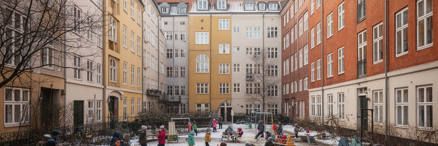 コペンハーゲンの住宅と日常生活を表す画像