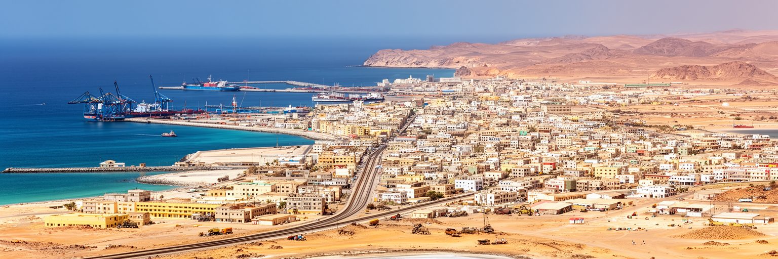 ジブチ市からアッサル湖、アッベ湖、ムシャ島、砂漠へ向かう観光の景観