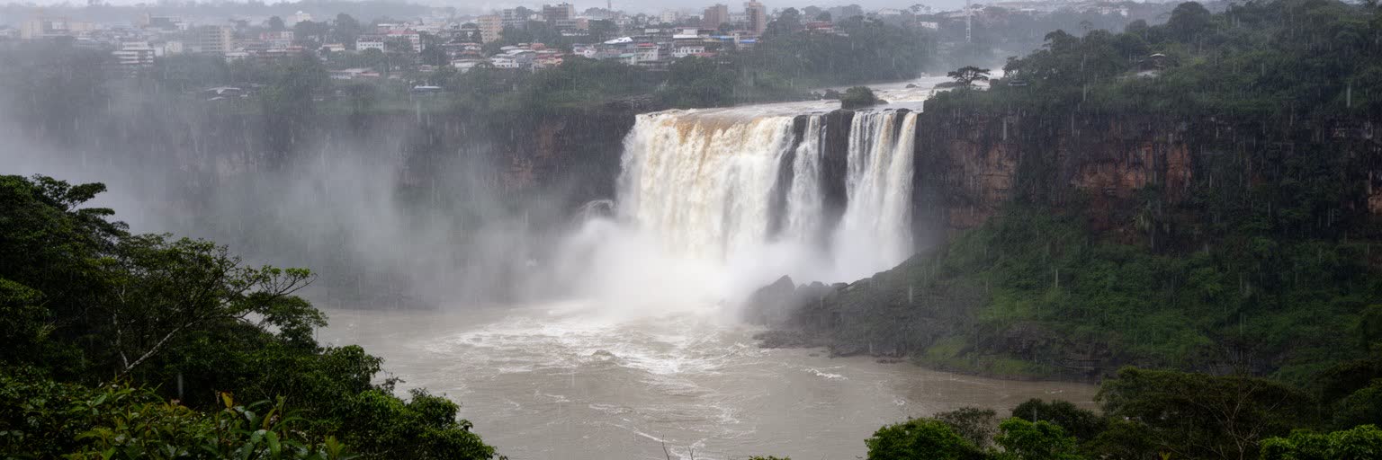 フォス・ド・イグアスの雨、川、水量、気候リスクを表す画像