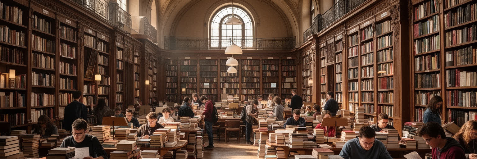 フランクフルトの書籍見本市、出版社、読書、大学、文化施設を表す都市景観