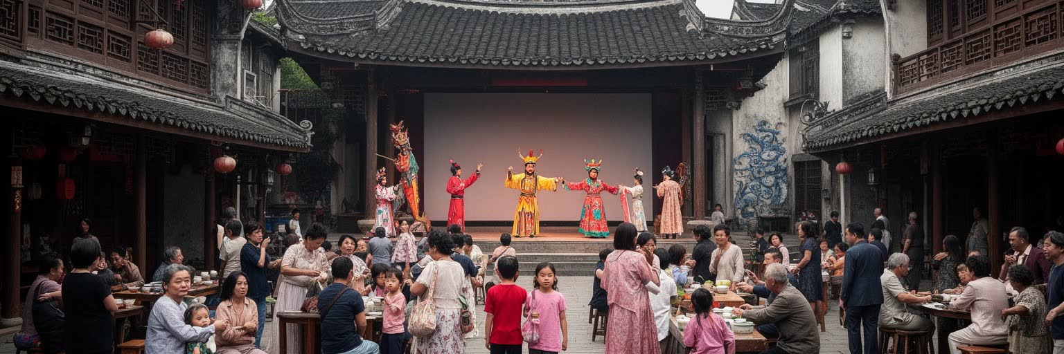 広州の広東語文化、粤劇、茶楼、寺院、旧市街を表す都市景観