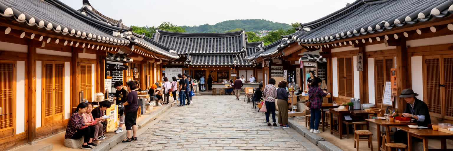 慶州の漢屋地区と日常生活を表す画像