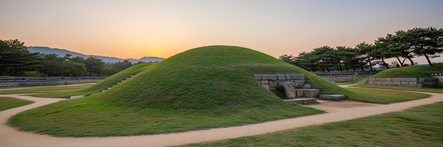 慶州の王陵と古墳群を表す画像