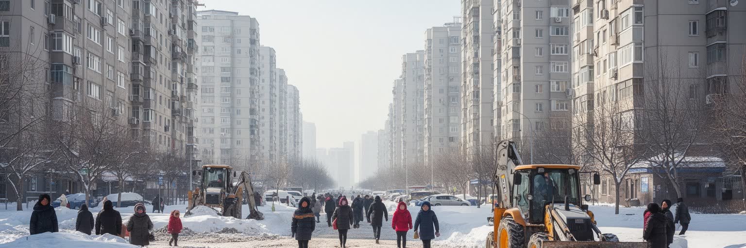 ハルビンの寒冷地生活と住宅を表す画像