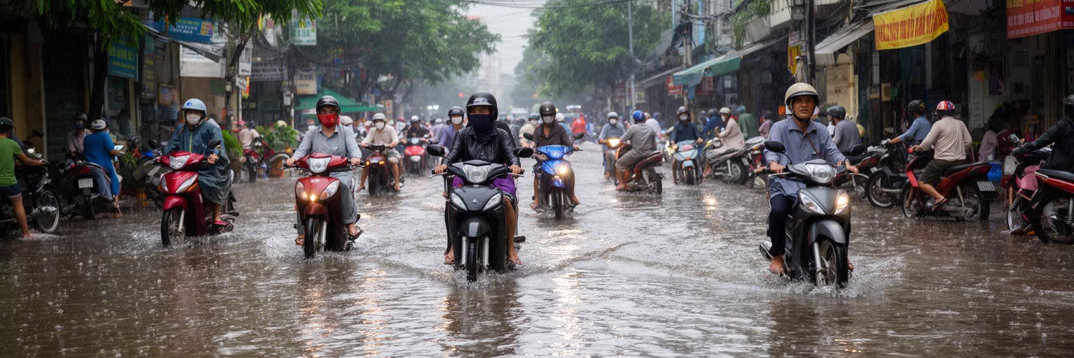 ホーチミンの気候リスクと浸水を表す画像
