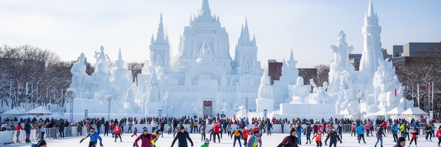 札幌雪まつり、時計台周辺、野球、サッカー、冬季競技が重なる都市文化