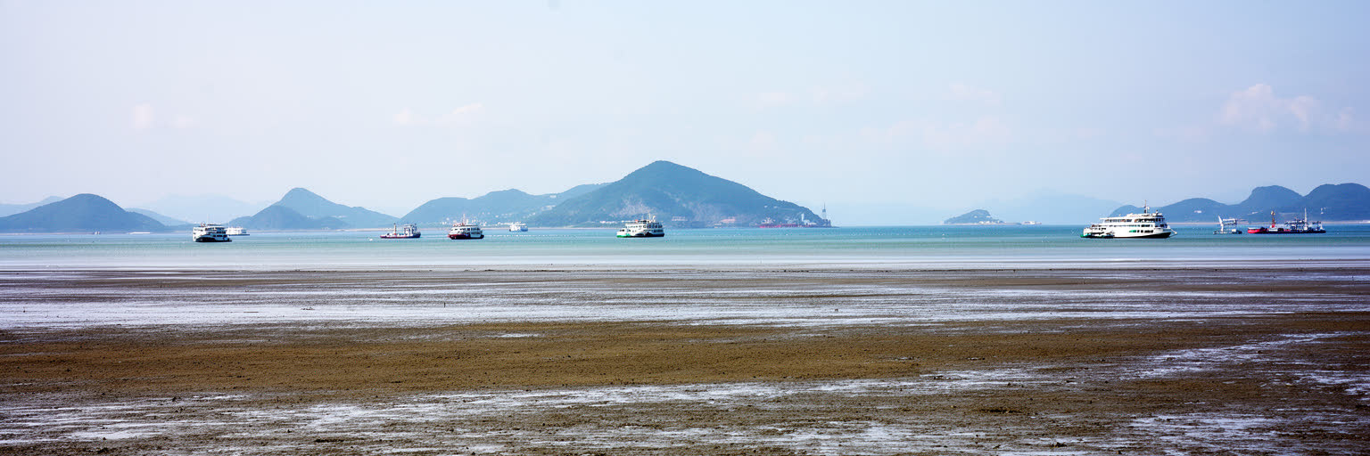 仁川沖の島々、干潟、潮汐の海辺