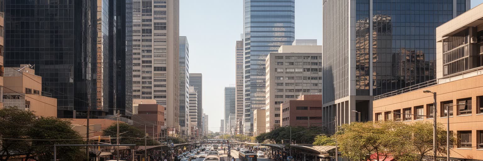 サントンの金融街と企業本社を表す画像