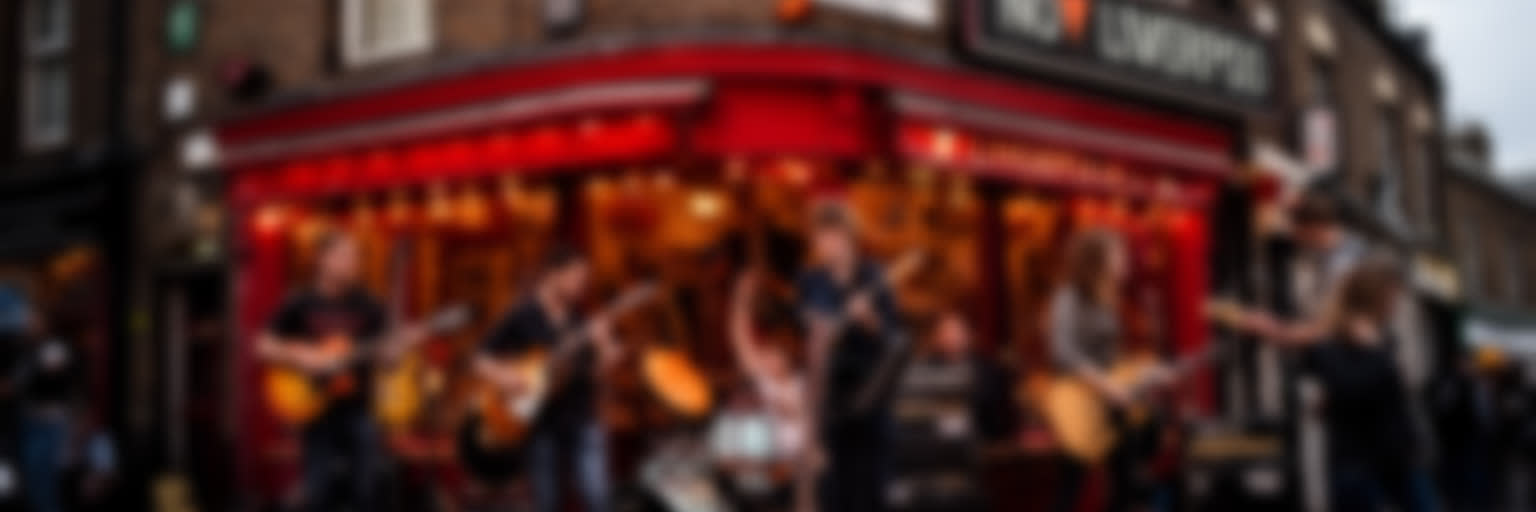 リバプールの音楽と都市文化を表す画像