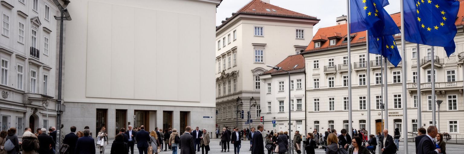リュブリャナの官庁、議会、EU加盟国の外交、歩行者空間を表す景観