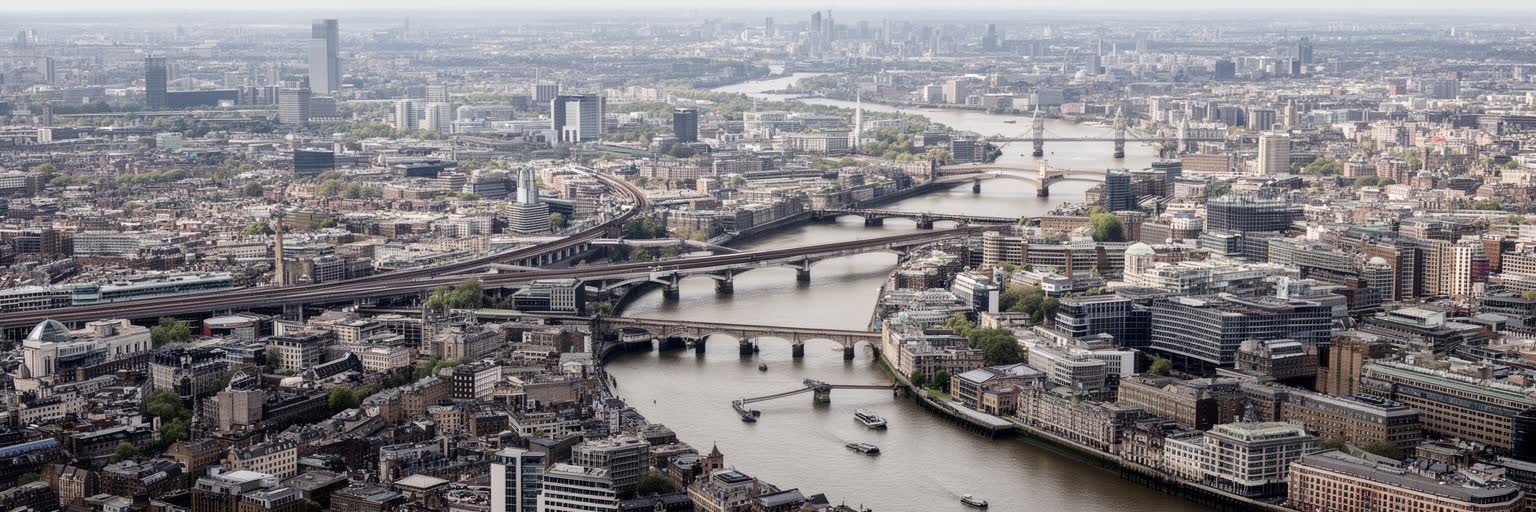 ロンドンの地形と交通を表す画像