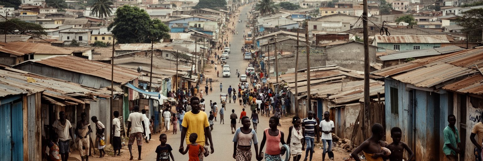 マプトの周辺住宅地、通勤、家族、若者、インフォーマルな街路を表す景観
