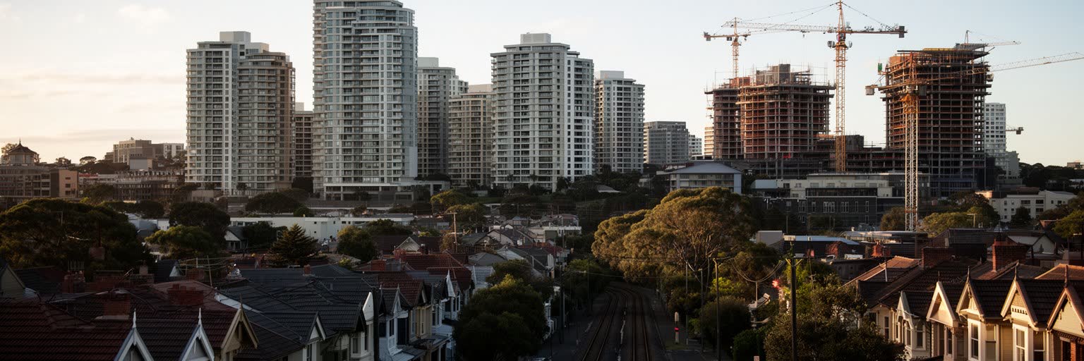 集合住宅、郊外住宅地、建設が進むメルボルンの暮らし