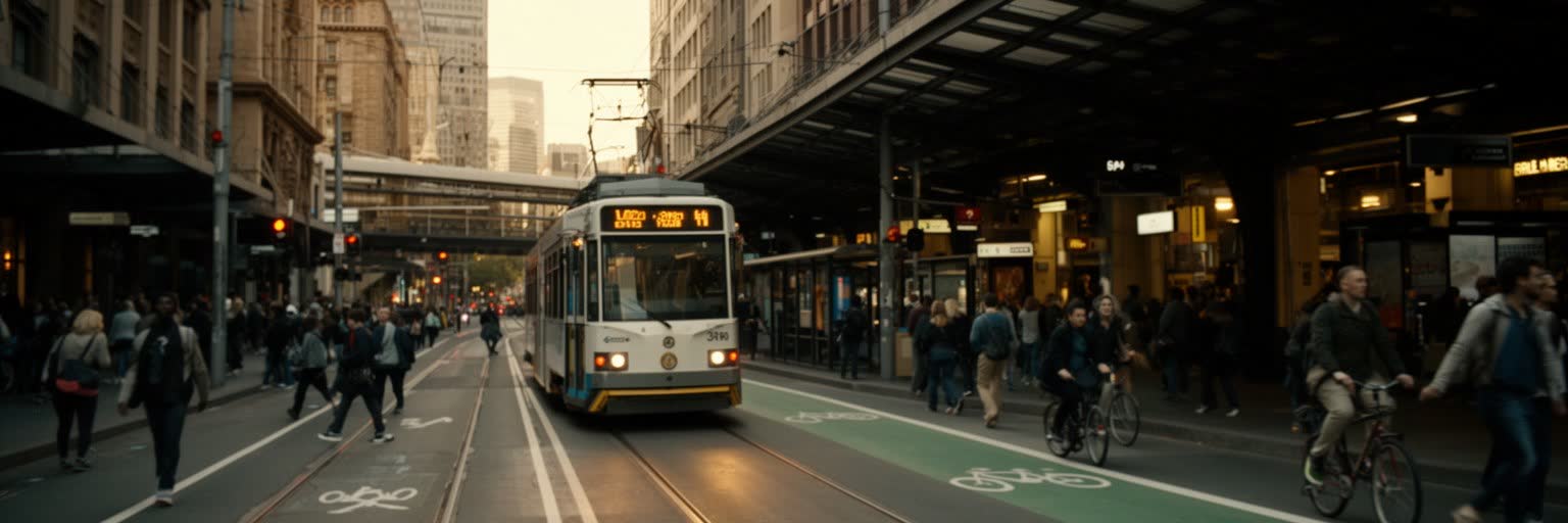 路面電車、鉄道、バスが走るメルボルンの交通網