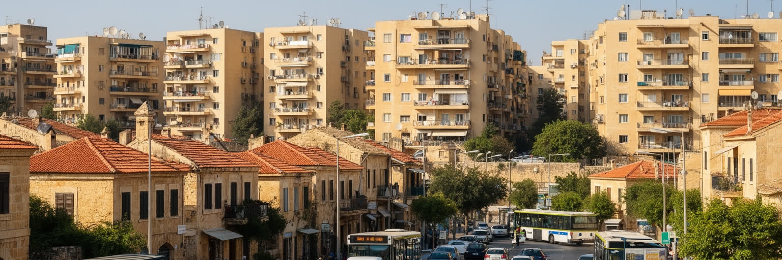 ニコシアの住宅地と日常移動を表す画像