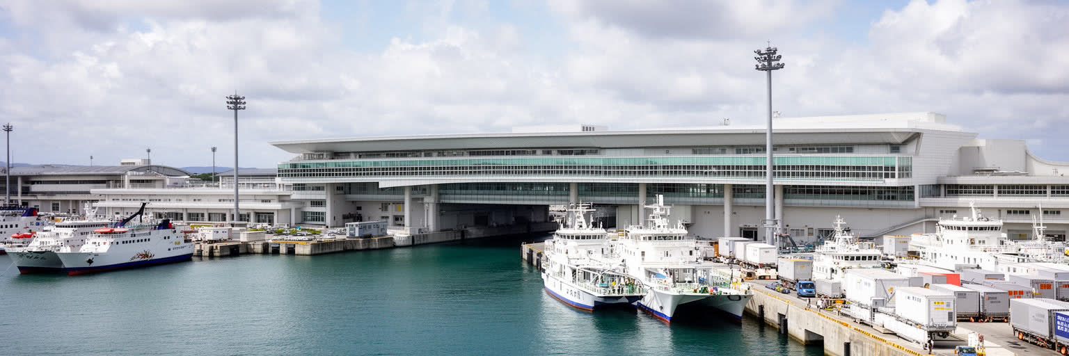 那覇港、那覇空港、貨物、旅客、離島航路、都市交通が重なる港湾空港