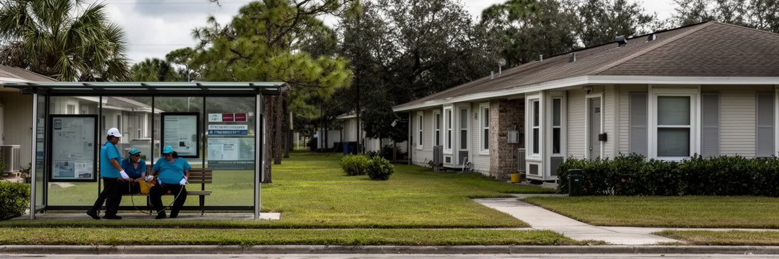 観光地周辺の住宅、アパート、郊外開発と格差が重なるオーランド