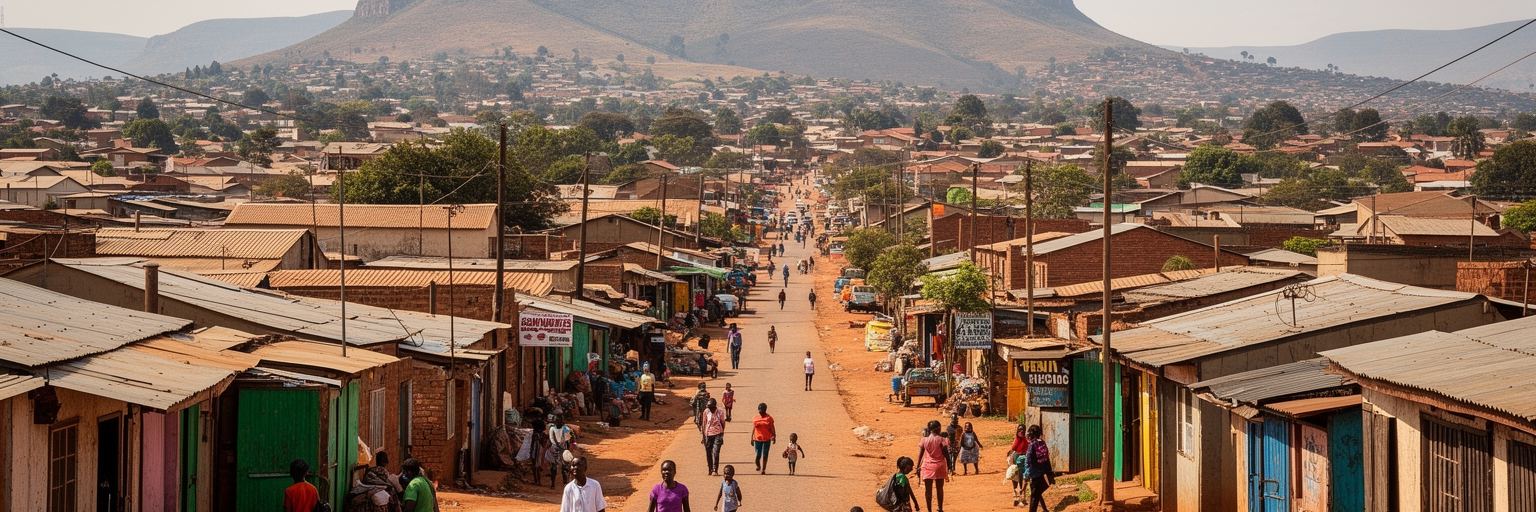 マメロディやソシャングヴェなどプレトリア都市圏の住宅地を表す画像