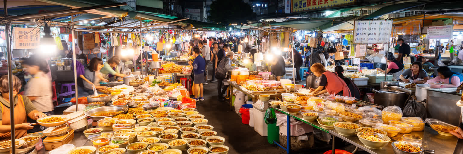 台南の市場と食文化を表す画像