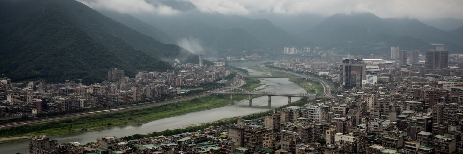 台北盆地、河川、山並みの都市地理