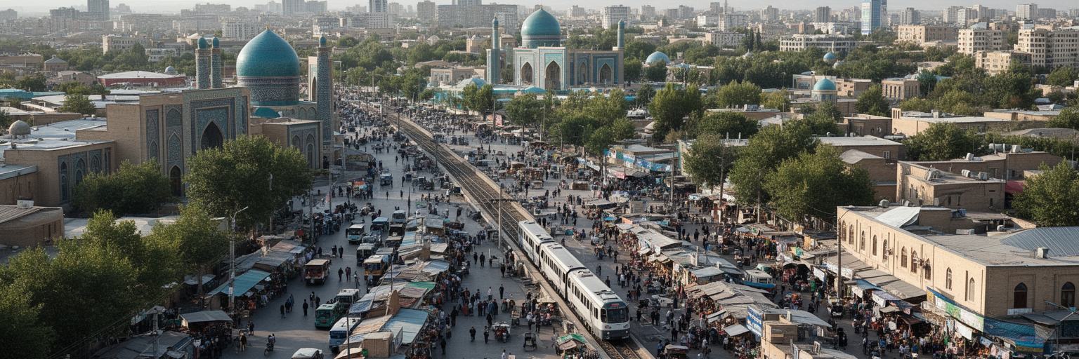 タシュケントの旧市街、政府地区、地下鉄、バザール、新市街を重ねて読む都市景観