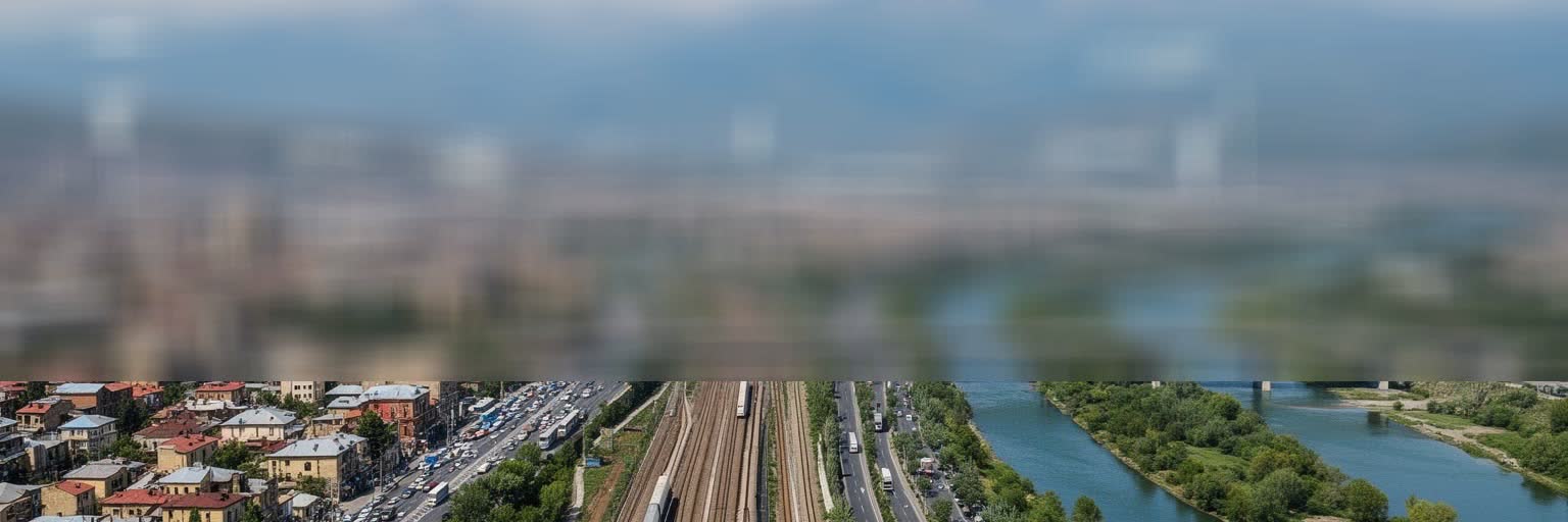 トビリシの交通と地域回廊を表す画像