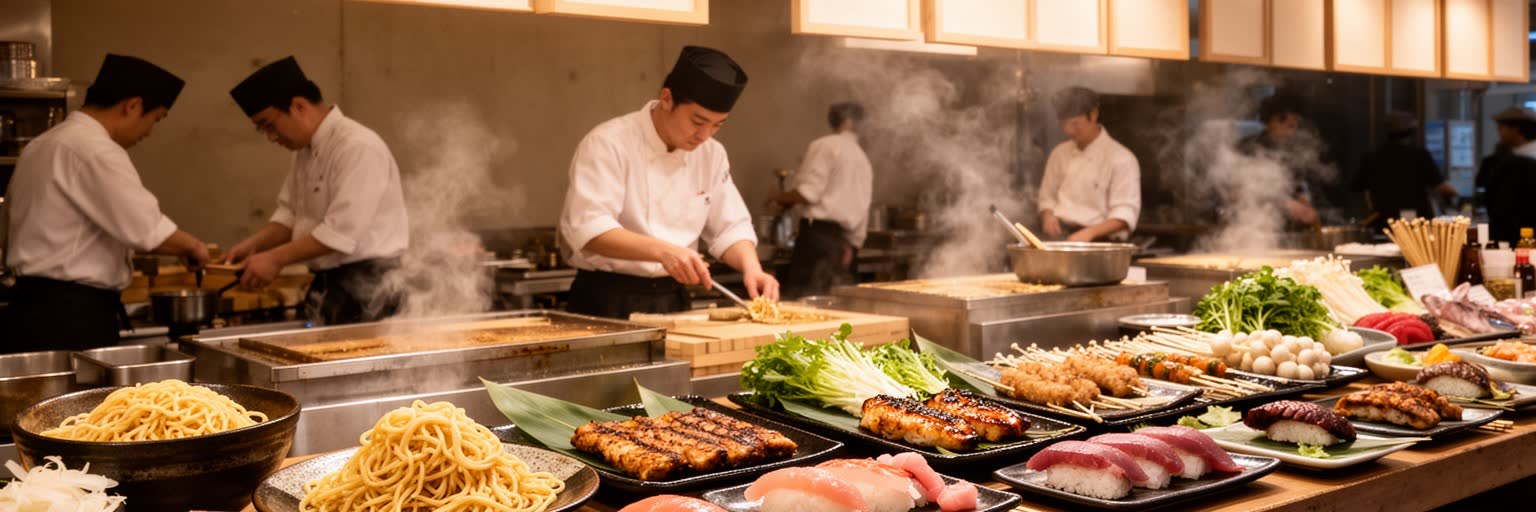 東京の観光と食を表す画像