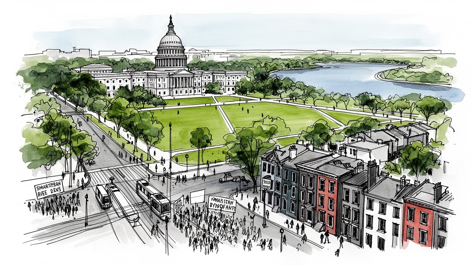 ワシントンDCの街路と公共空間を表すビジュアル