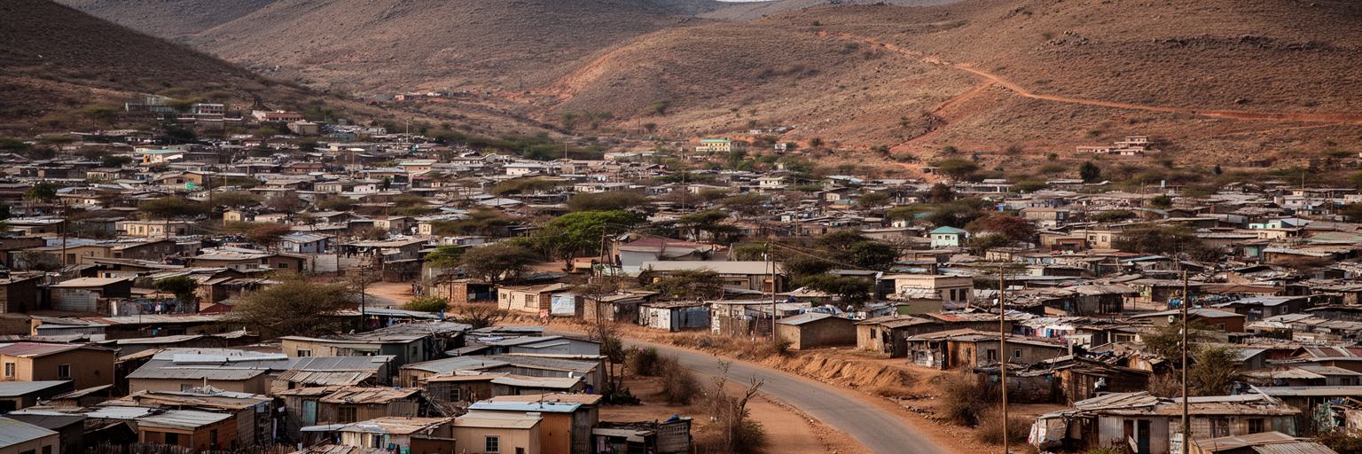ウィントフックの住宅地、タウンシップ、都市格差を表す風景