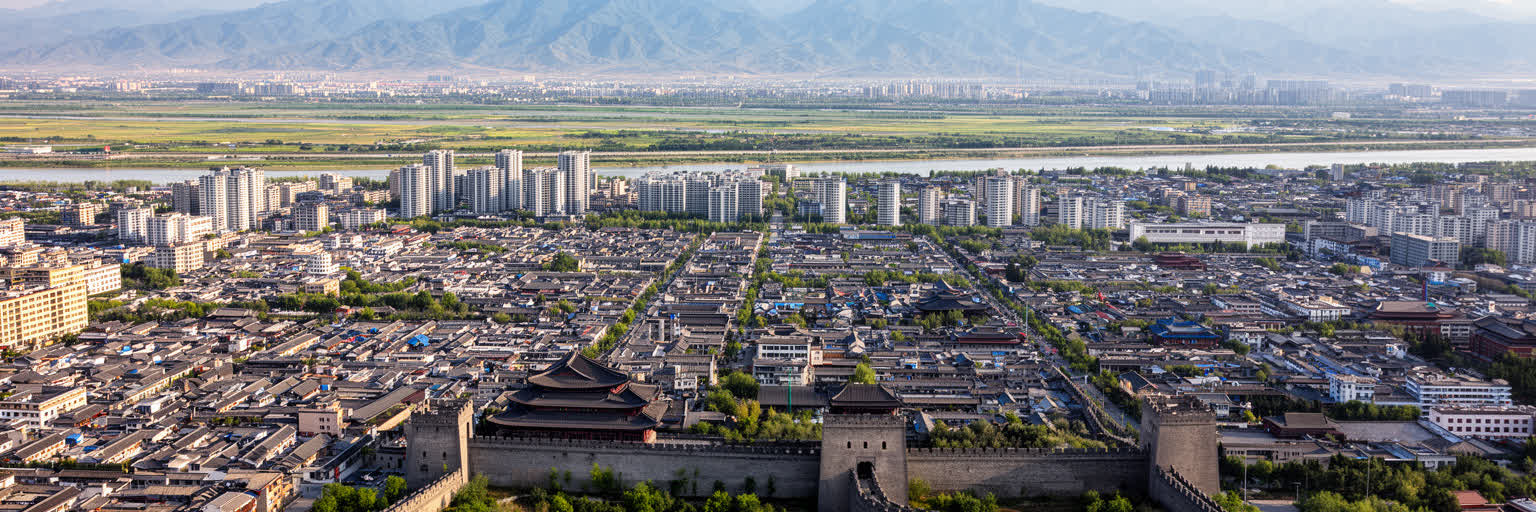 西安の関中平原と古都地理を表す画像