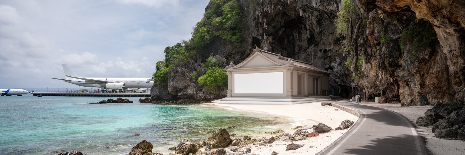 ヤレンの海岸、博物館、モクア洞窟、空港、環礁道路を巡る観光景観