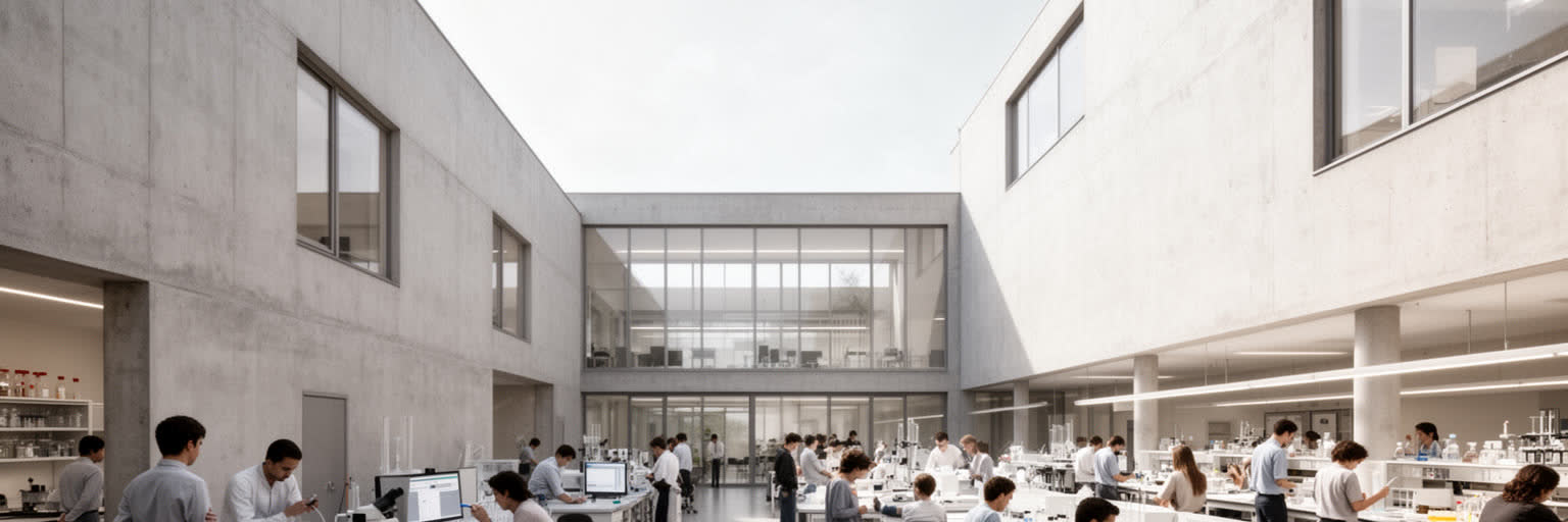 ETHチューリッヒ、チューリッヒ大学、研究室、学生、丘上のキャンパスが重なる知識都市の風景